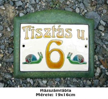Házszámtábla 6-1 Házszámtábla 6-1